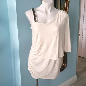 Torrid Off White Tiered Tunic With Beaded Strap NWT